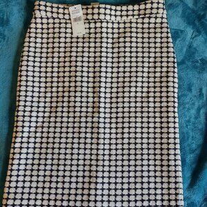 Banana Republic Textured Black and White Cotton Blend Pencil Mini Skirt NWT